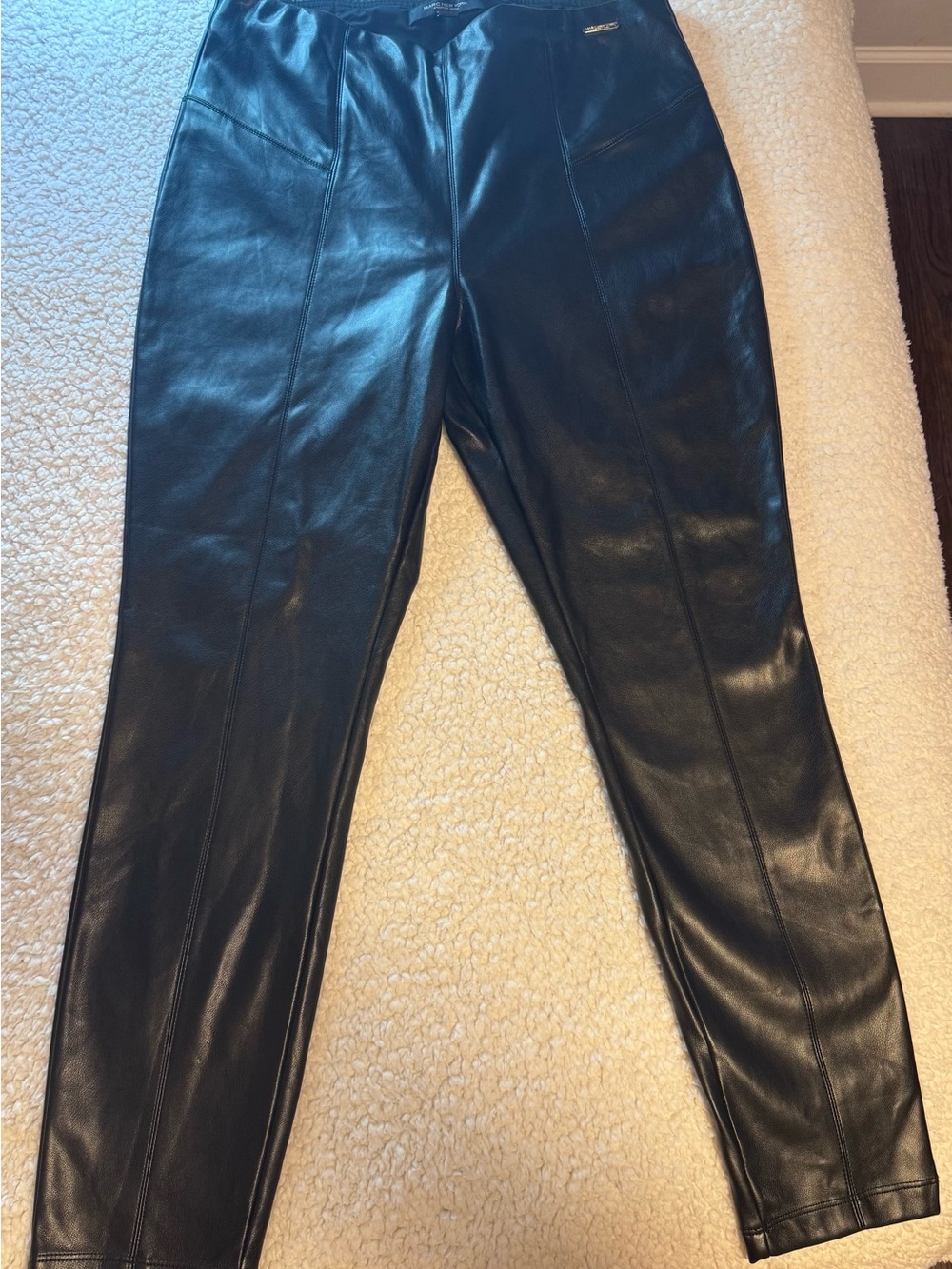 Marc New York Black Faux Leather Leggings - Large